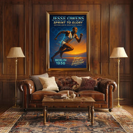 Jesse Owens Sprint to Glory Poster Art Print PosterGoat