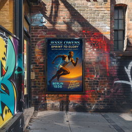 Jesse Owens Sprint to Glory Poster Art Print PosterGoat