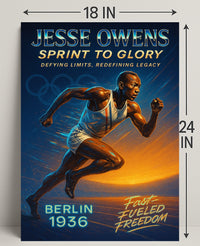 Jesse Owens Sprint to Glory Poster Art Print PosterGoat