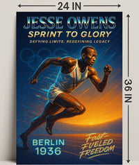 Jesse Owens Sprint to Glory Poster Art Print PosterGoat