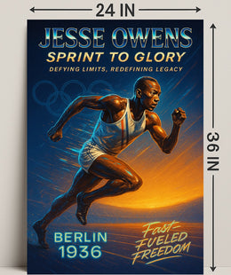 Jesse Owens Sprint to Glory Poster Art Print PosterGoat