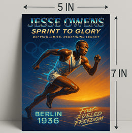 Jesse Owens Sprint to Glory Poster Art Print PosterGoat