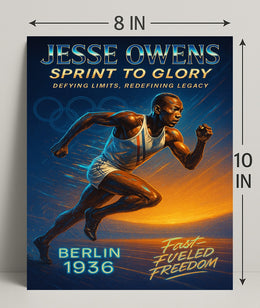 Jesse Owens Sprint to Glory Poster Art Print PosterGoat