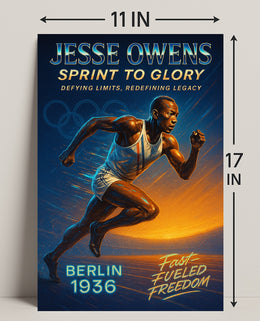Jesse Owens Sprint to Glory Poster Art Print PosterGoat
