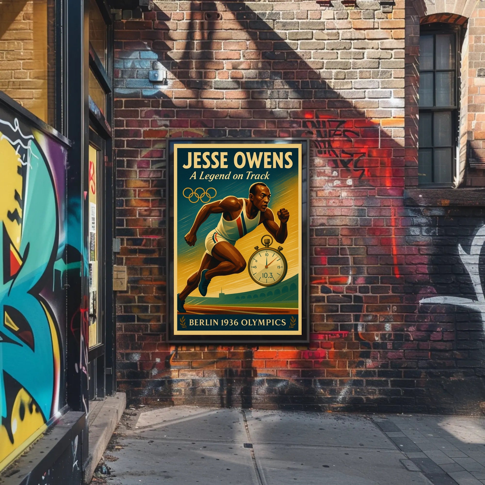 Jesse Owens Track Legend Poster Art Print PosterGoat