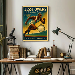 Jesse Owens Track Legend Poster Art Print PosterGoat