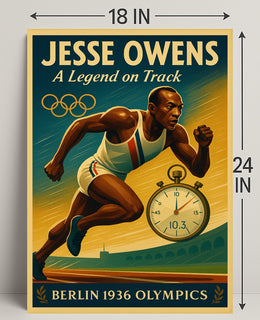 Jesse Owens Track Legend Poster Art Print PosterGoat