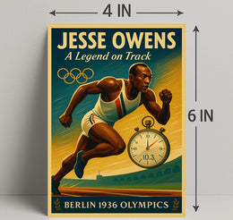 Jesse Owens Track Legend Poster Art Print PosterGoat