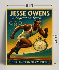 Jesse Owens Track Legend Poster Art Print PosterGoat