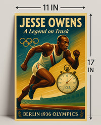 Jesse Owens Track Legend Poster Art Print PosterGoat