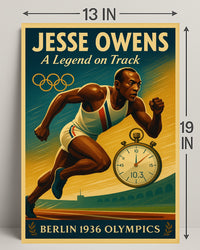 Jesse Owens Track Legend Poster Art Print PosterGoat
