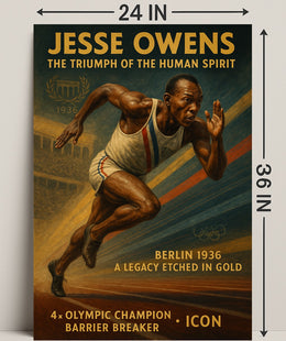 Jesse Owens Triumph of the Human Spirit Poster PosterGoat