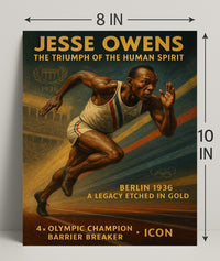 Jesse Owens Triumph of the Human Spirit Poster PosterGoat