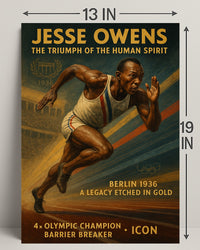 Jesse Owens Triumph of the Human Spirit Poster PosterGoat