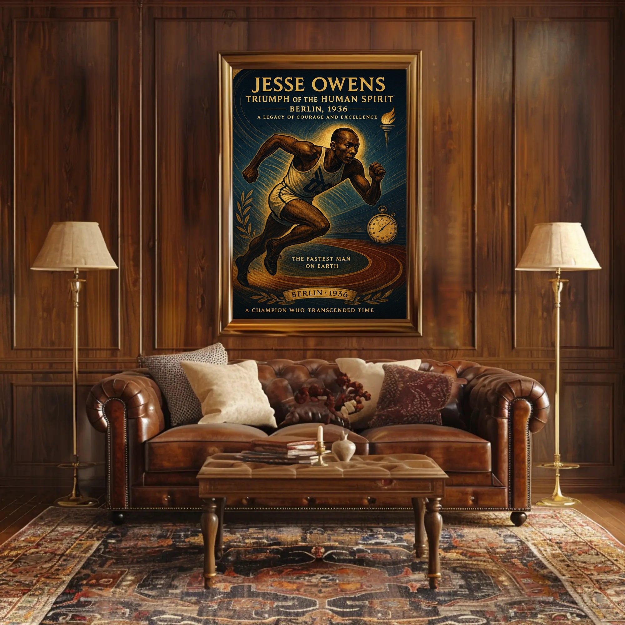 Jesse Owens Triumph of the Human Spirit Poster PosterGoat