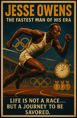 Jesse Owens Vintage Inspirational Poster PosterGoat