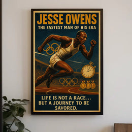 Jesse Owens Vintage Inspirational Poster PosterGoat