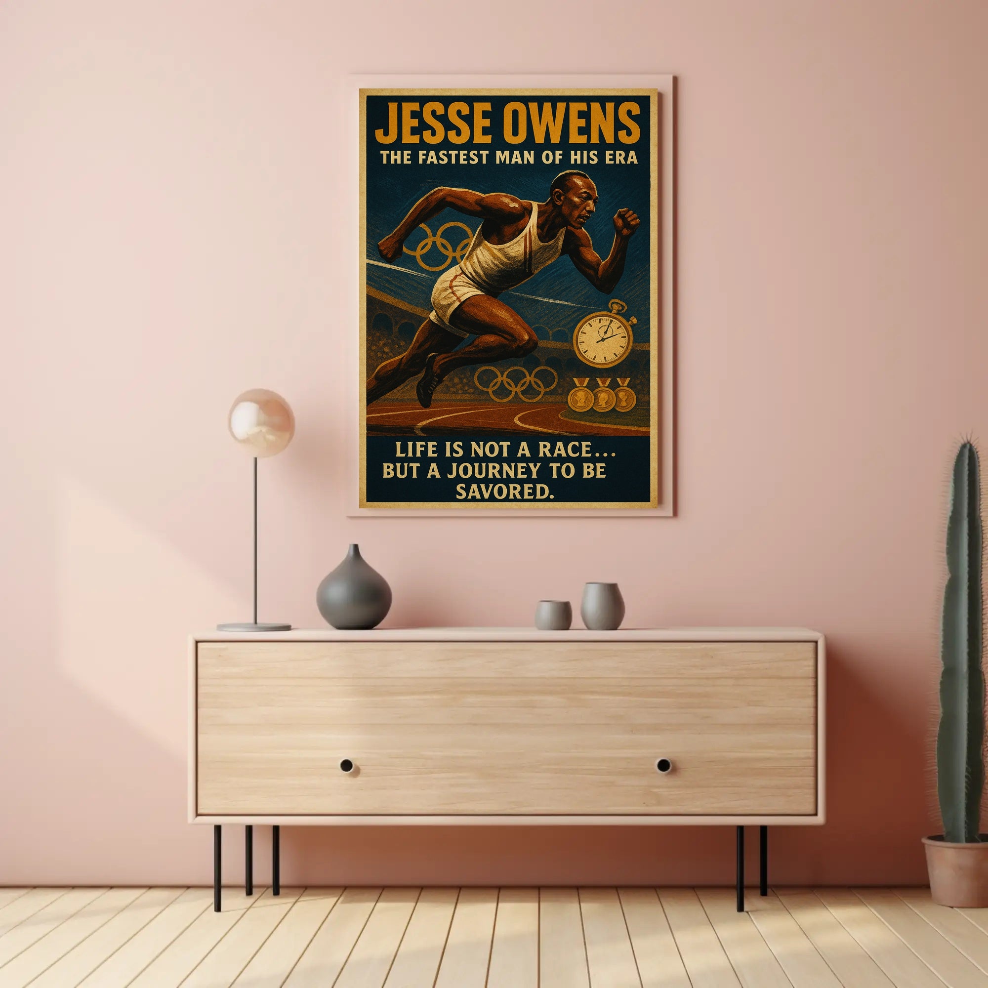 Jesse Owens Vintage Inspirational Poster PosterGoat