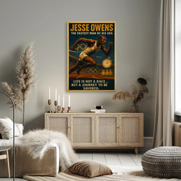 Jesse Owens Vintage Inspirational Poster PosterGoat