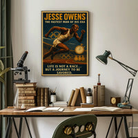 Jesse Owens Vintage Inspirational Poster PosterGoat