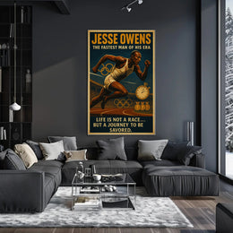 Jesse Owens Vintage Inspirational Poster PosterGoat