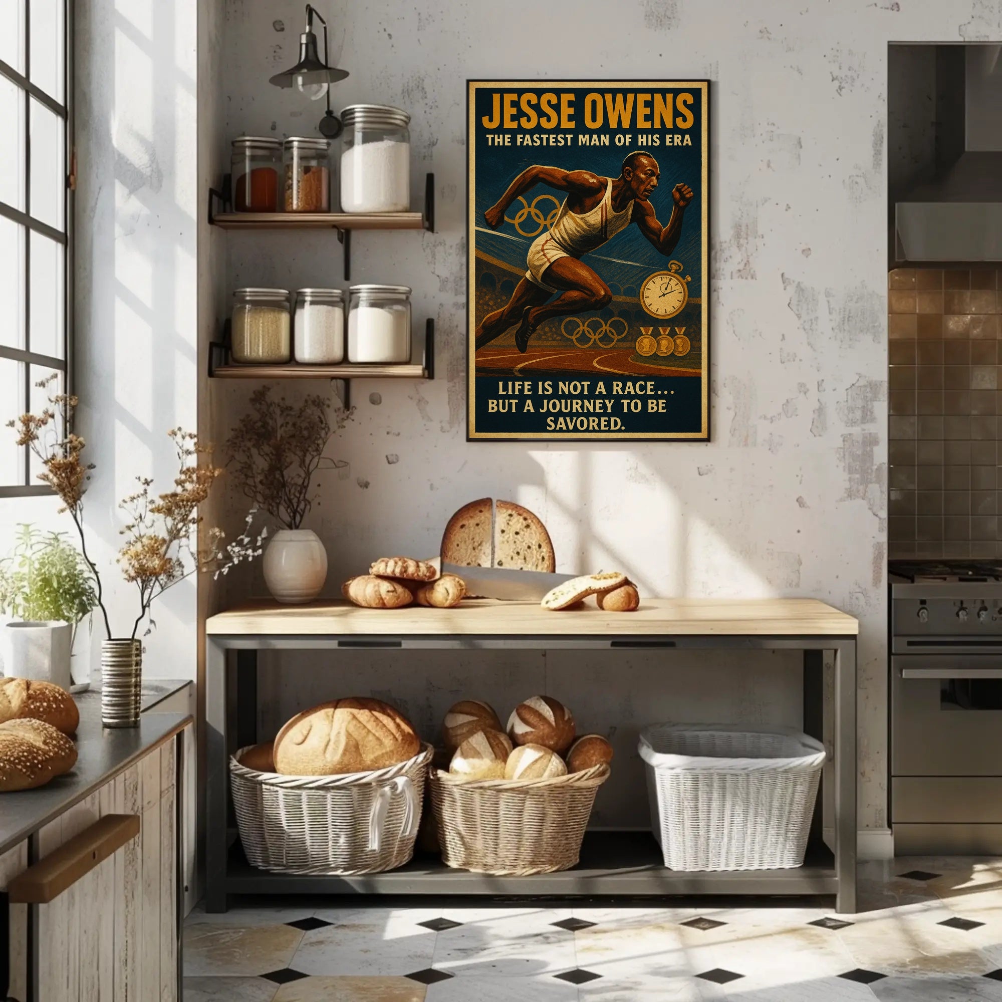 Jesse Owens Vintage Inspirational Poster PosterGoat