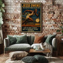 Jesse Owens Vintage Inspirational Poster PosterGoat