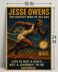 Jesse Owens Vintage Inspirational Poster PosterGoat
