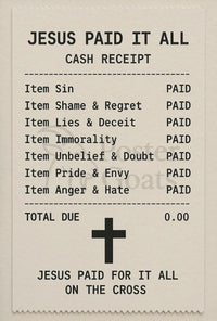 Jesus Paid Sins Redemption Artistic Spiritual Poster PosterGoat