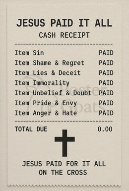 Jesus Paid Sins Redemption Artistic Spiritual Poster PosterGoat