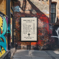 Jesus Paid Sins Redemption Artistic Spiritual Poster PosterGoat