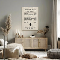 Jesus Paid Sins Redemption Artistic Spiritual Poster PosterGoat