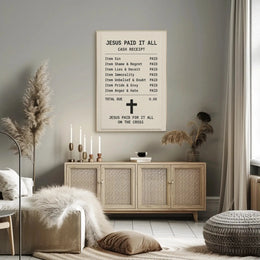 Jesus Paid Sins Redemption Artistic Spiritual Poster PosterGoat
