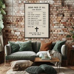 Jesus Paid Sins Redemption Artistic Spiritual Poster PosterGoat