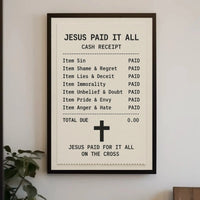 Jesus Paid Sins Redemption Artistic Spiritual Poster PosterGoat