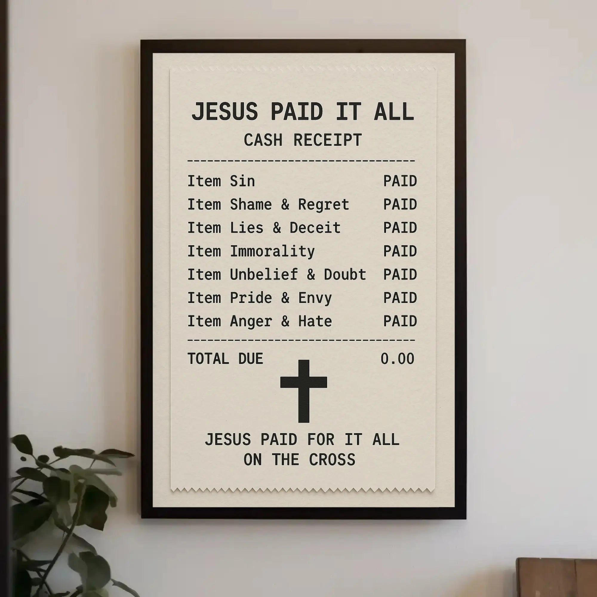 Jesus Paid Sins Redemption Artistic Spiritual Poster PosterGoat
