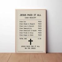 Jesus Paid Sins Redemption Artistic Spiritual Poster PosterGoat