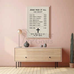 Jesus Paid Sins Redemption Artistic Spiritual Poster PosterGoat