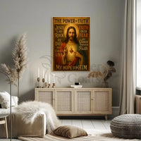 Jesus Sacred Heart Faith Inspirational Heritage Poster PosterGoat