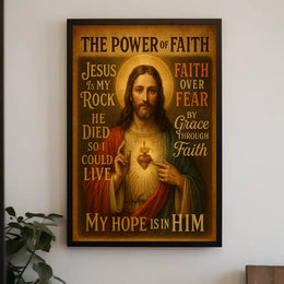 Jesus Sacred Heart Faith Inspirational Heritage Poster PosterGoat