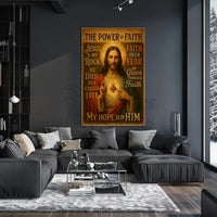 Jesus Sacred Heart Faith Inspirational Heritage Poster PosterGoat