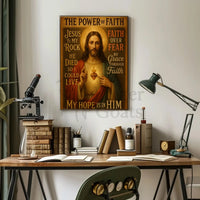 Jesus Sacred Heart Faith Inspirational Heritage Poster PosterGoat