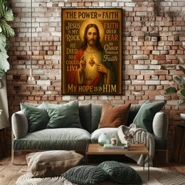 Jesus Sacred Heart Faith Inspirational Heritage Poster PosterGoat