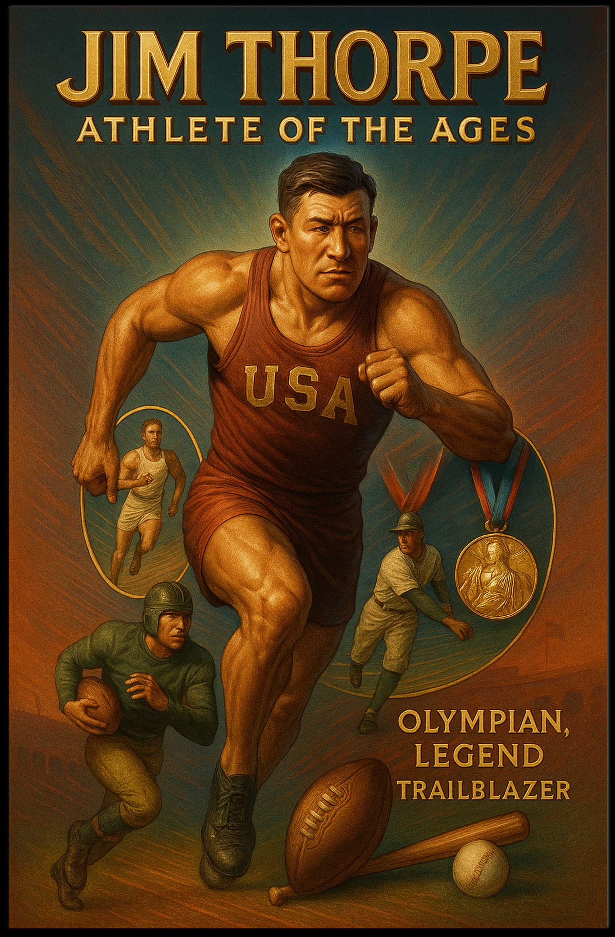 Jim Thorpe Athlete of the Ages Poster Print PosterGoat