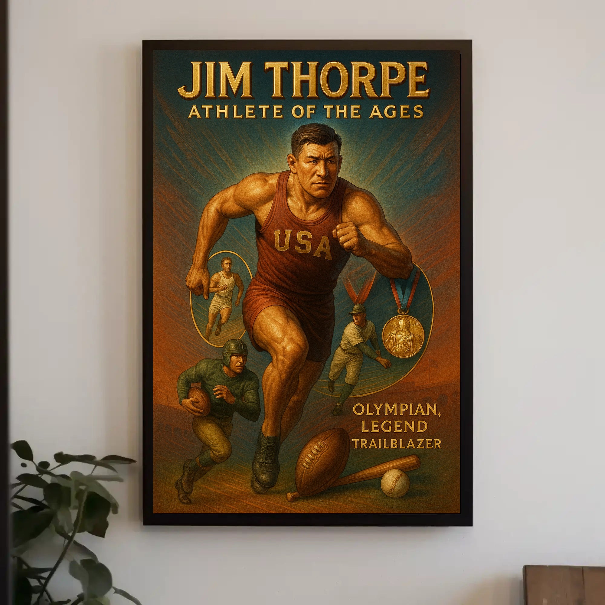 Jim Thorpe Athlete of the Ages Poster Print PosterGoat