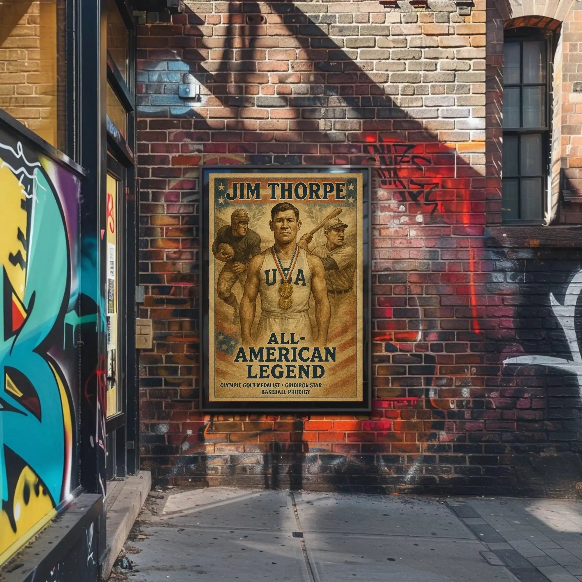 Jim Thorpe Athletic Legend Vintage Sports Poster PosterGoat