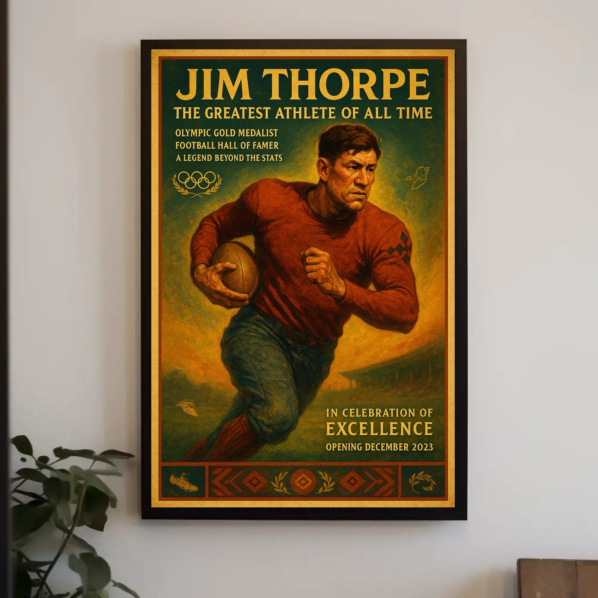 Jim Thorpe Greatest Athlete Wall Art Print PosterGoat