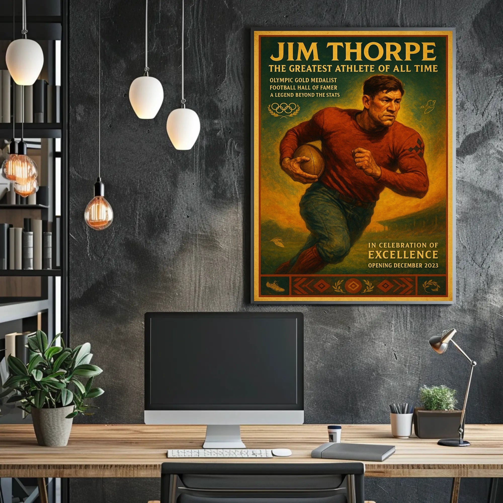 Jim Thorpe Greatest Athlete Wall Art Print PosterGoat