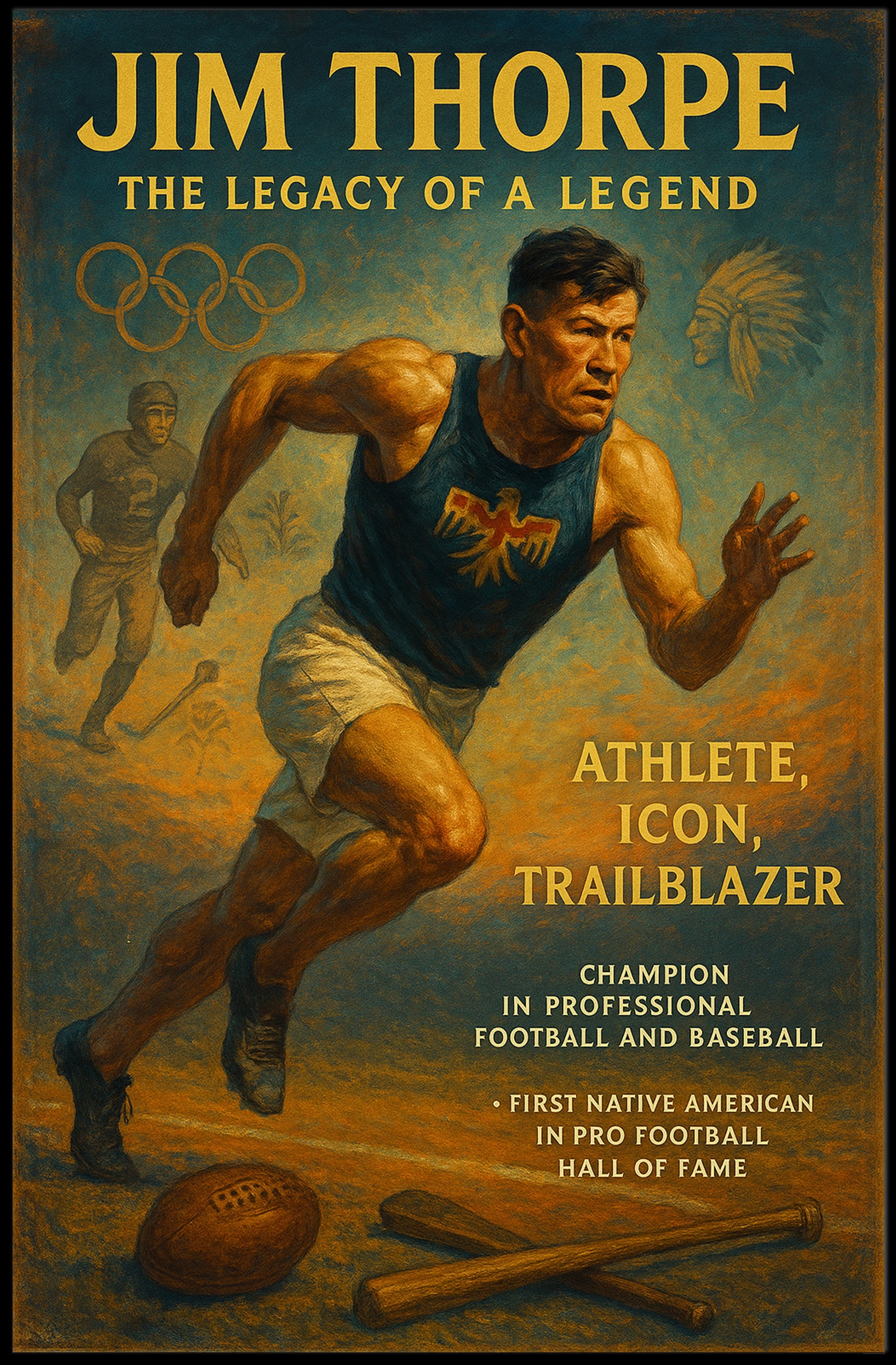 Jim Thorpe Legacy Poster Wall Art Print PosterGoat