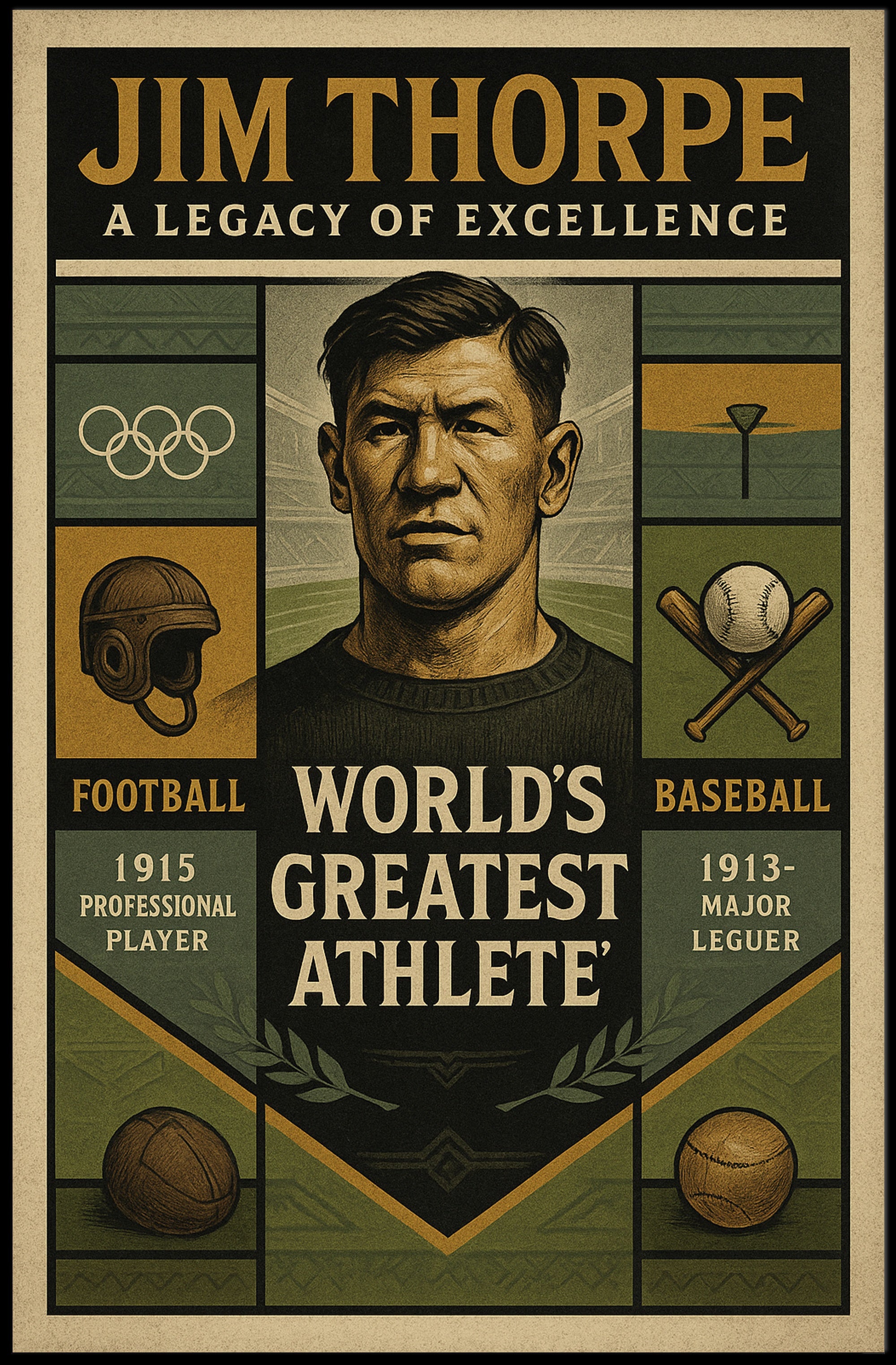 Jim Thorpe Legacy of Excellence Poster PosterGoat